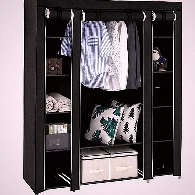Kleiderschrank + Kleiderstange Stoffschrank Faltschrank Schrank Campingschrank