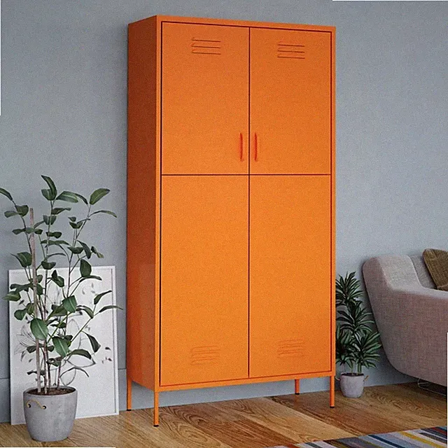 Kleiderschrank Kommode Schrank Regalebene Beistellschrank 90x50x180 cm Stahl