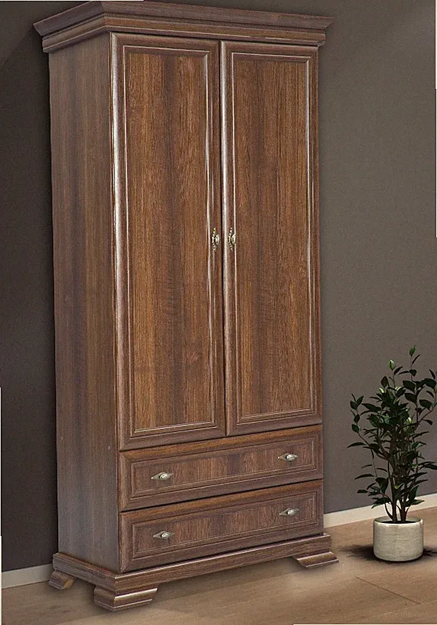 Kleiderschrank "Kora" Stauraumschrank 88cm 2-türig Samoa King rustikal
