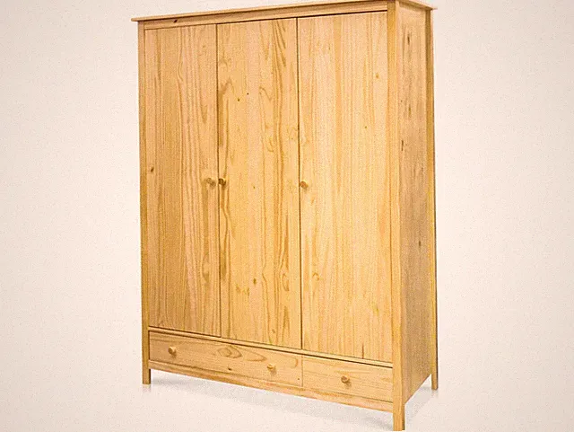 Kleiderschrank Massivholzschrank 3-türiger Schrank TOBINO Kiefer natur 3T 3SK