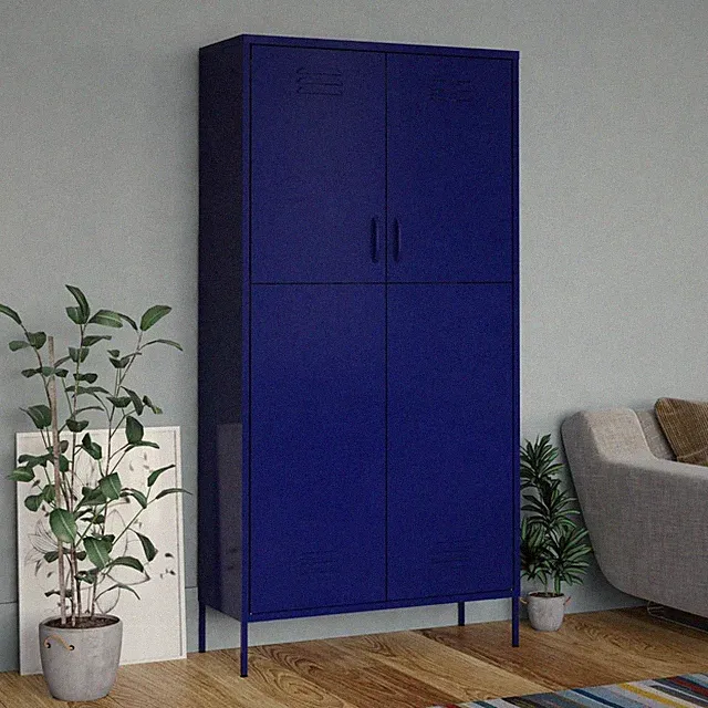 Kleiderschrank Metall Garderobenschrank Garderobe Mehrzweckschrank 90x50x180 cm
