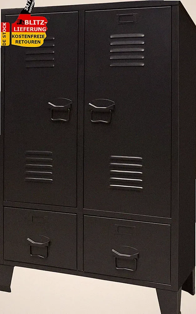 Kleiderschrank Metall Industrie-Stil 67X35X107Cm Garderobenschrank Lagerschrank
