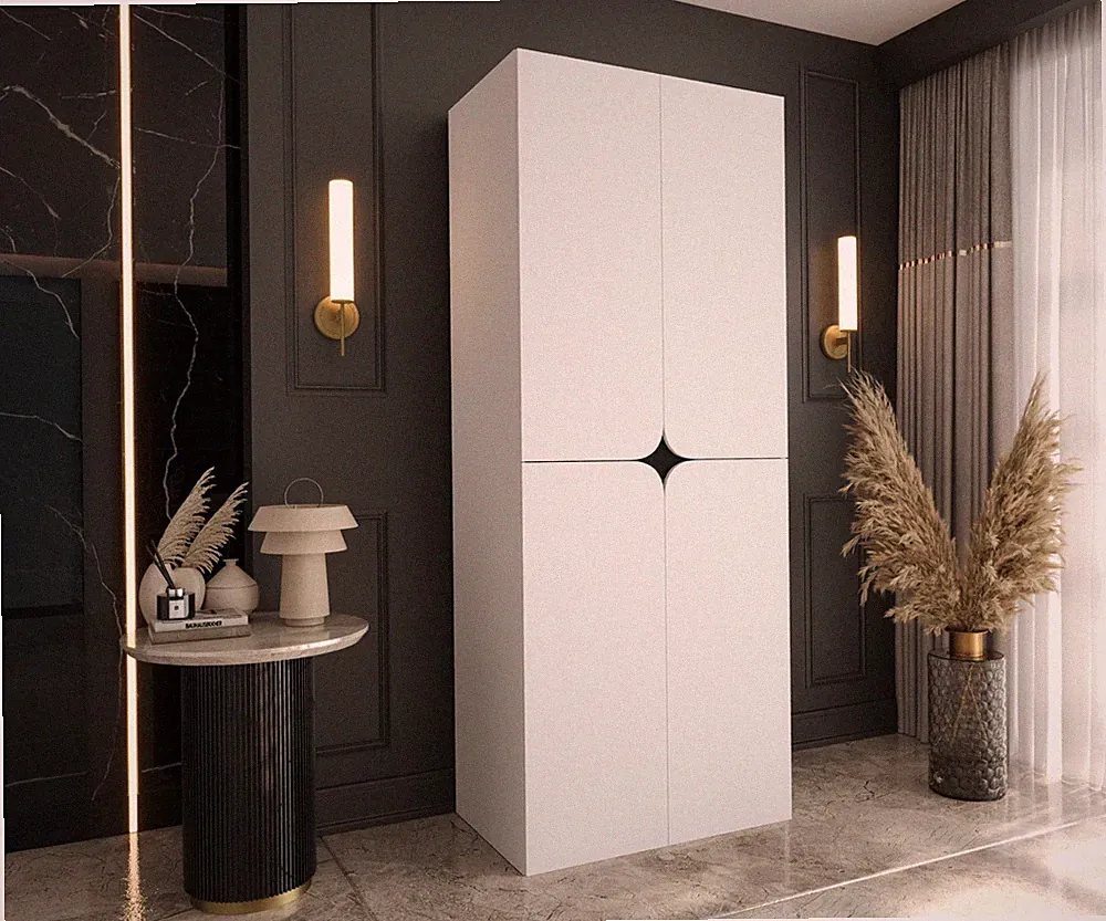 Kleiderschrank Methylio 80 cm mit 2 Türen Garderobe Kleiderstange Kollektion M24