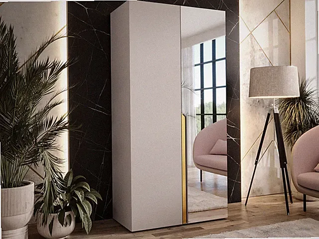 Kleiderschrank Mila II 100 cm mit 2 Türen, Mit Frontspiegel Kollektion