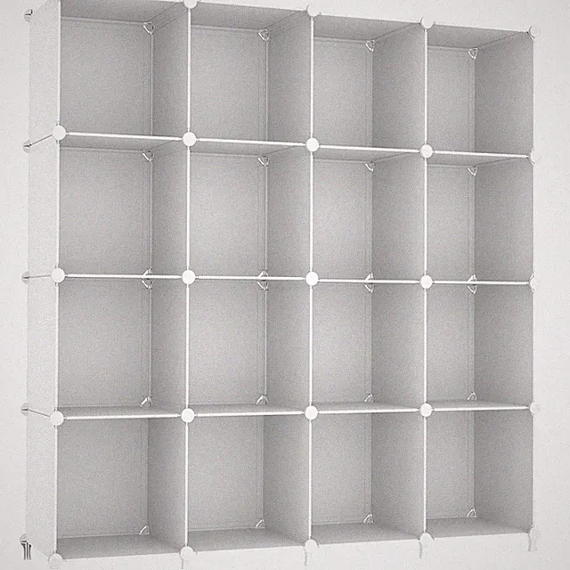 Kleiderschrank mit 16 Würfeln, Storage Shelves, DIY Regal Würfel, PP Steckreg...