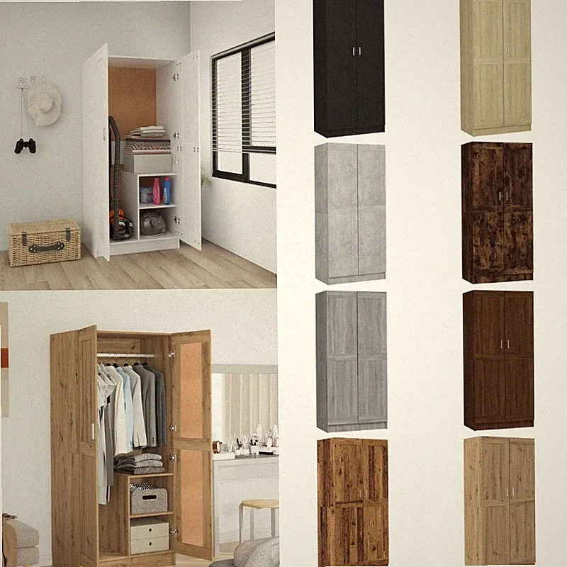 Kleiderschrank mit 2 Turen Garderobenschrank Bücherschrank Badezimmerschrank