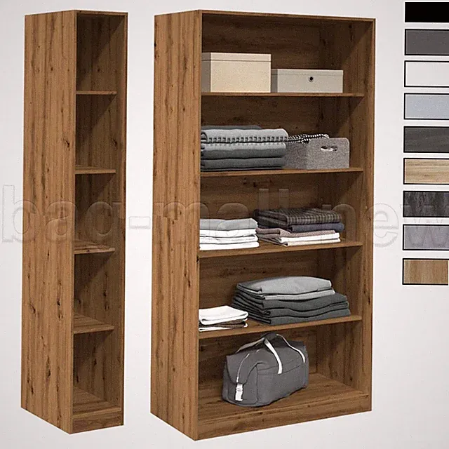 Kleiderschrank mit 4 Böden Flurschrank Offen Garderoben Schrank (30-100)x80x200
