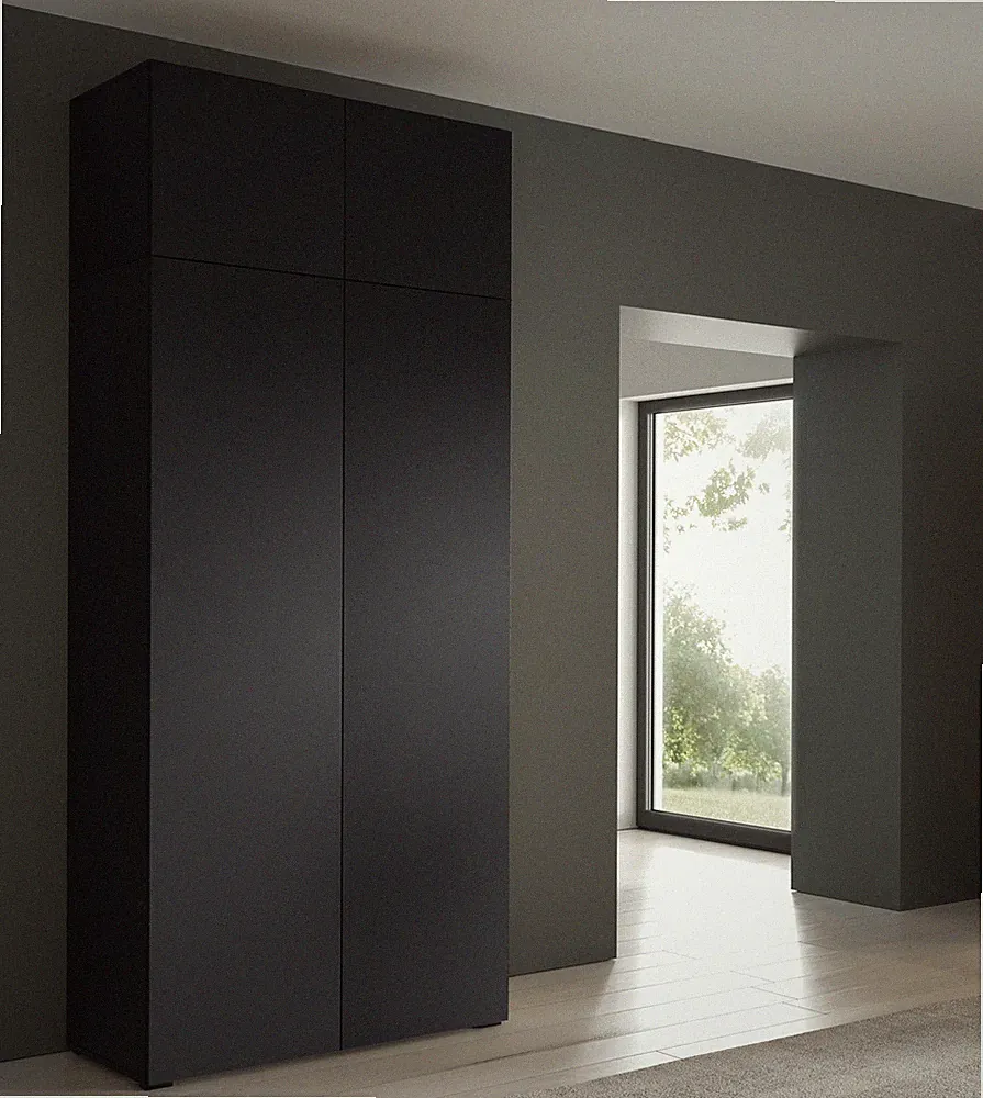 Kleiderschrank Olek 100 cm mit Aufsatz | 4 Türen | Push-to-Open | 245 cm Höhe