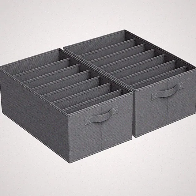 Kleiderschrank Organizer 2er Set Grau Faltbar Schrankregale Ablagen Kleidung
