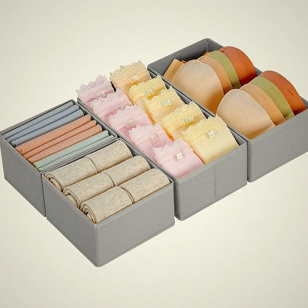 Kleiderschrank Organizer 4 Stück Schubladeneinsätze Rechteckig Vliesstoff