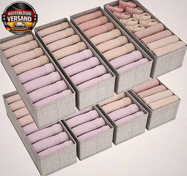 Kleiderschrank Organizer Set für Kinderkleidung und Unterwäsche, 8Fächer