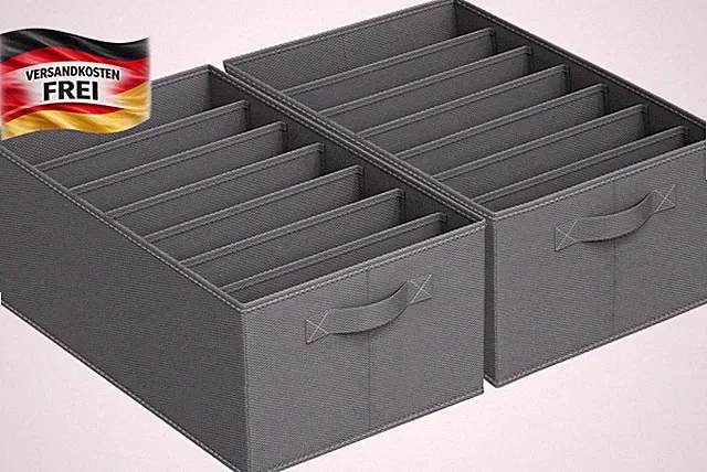 Kleiderschrank Organizer Set für Schrankregale und Ablagen grau 2er
