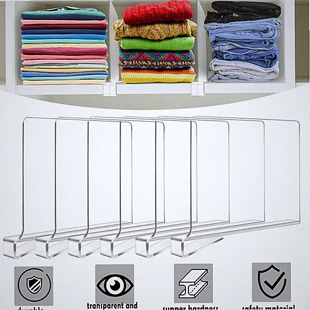 Kleiderschrank Regalteiler Acryl-Regaltrenner Multifunktionaler Shelf Divider DE