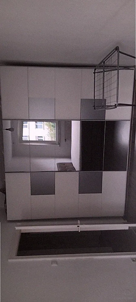 Kleiderschrank Schiebetür 3-türig mit Spiegel Weiß/Grau 200x190x190cm