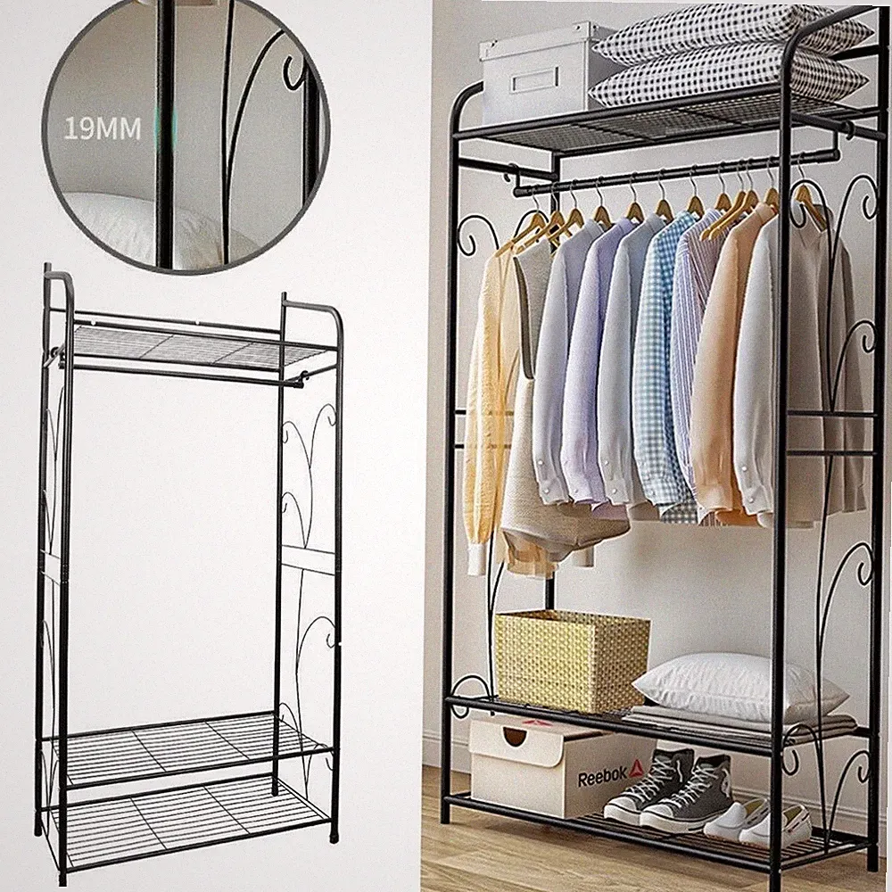 Kleiderschrank Schlafzimmer Dielenschrank Offen Garderobe Metall Begehbar Regal