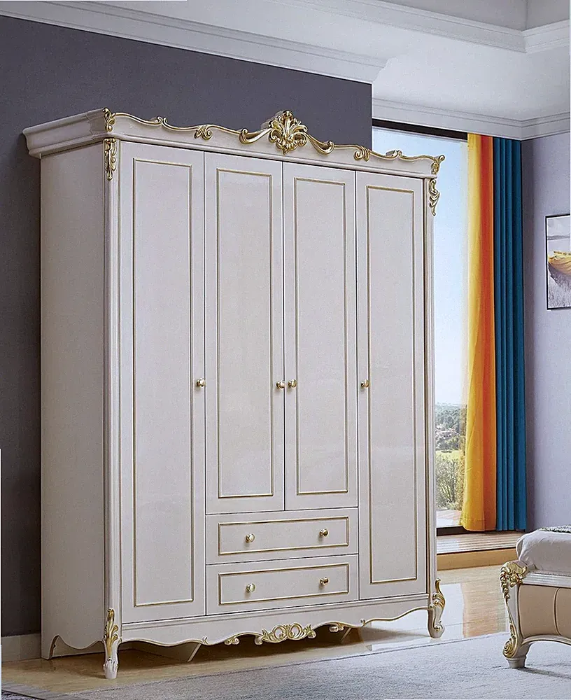 Kleiderschrank Schlafzimmer Echtholz Schrank Antik Stil Barock Rokoko Schränke