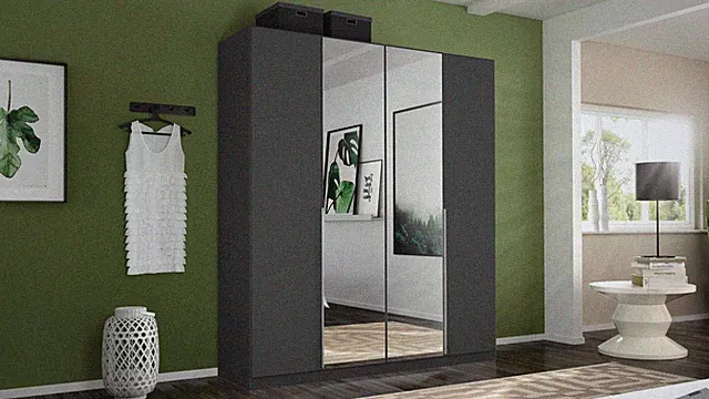 Kleiderschrank Schlafzimmerschrank Alabama inkl. Innenausstattung grau 181 cm