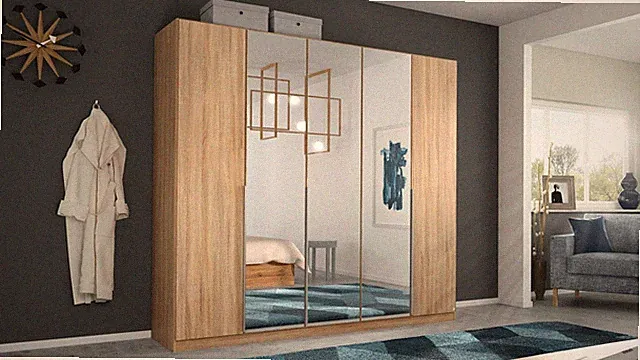 Kleiderschrank Schlafzimmerschrank Alabama inkl. Innenausstattung Sonoma 226 cm