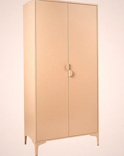 Kleiderschrank Stahl beige mit 2 Magnettüren Industrial Style Ardura