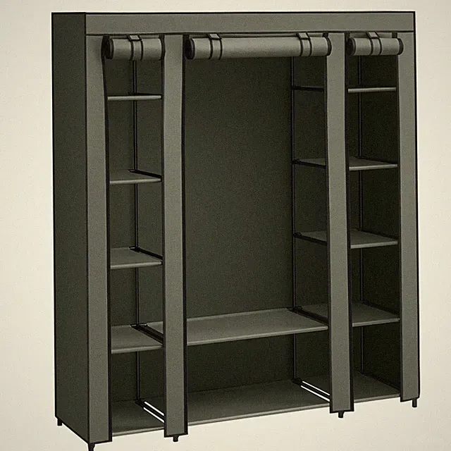 Kleiderschrank, Stoffschrank,45 x 150 x 175 cm, 12 Ablagen, Metallrahmen