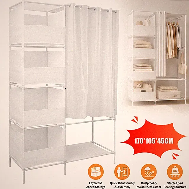 Kleiderschrank Stoffschrank Tragbar Kleiderorganizer Aufbewahrung Stowage NEU