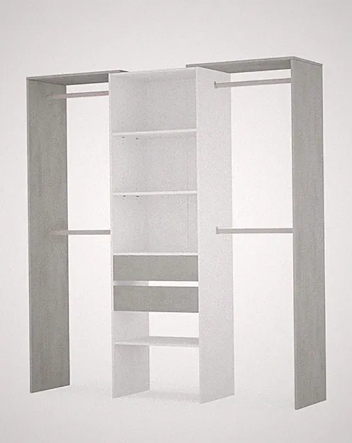 Kleiderschrank Tidy Artik Weiß / Beton Grau 179x202x50 cm
