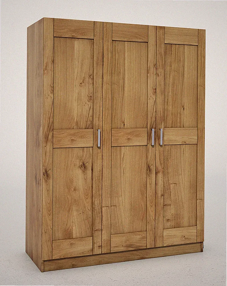Kleiderschrank Toni Schrank Wildeiche teilmassiv geölt 3 türig Breite 152cm