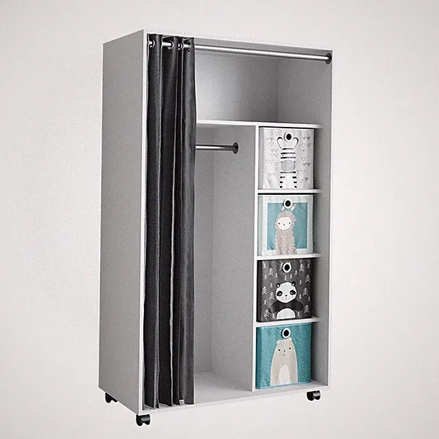 Kleiderschrank Vicco Doros 100 x 168 cm offen, mit Rollen