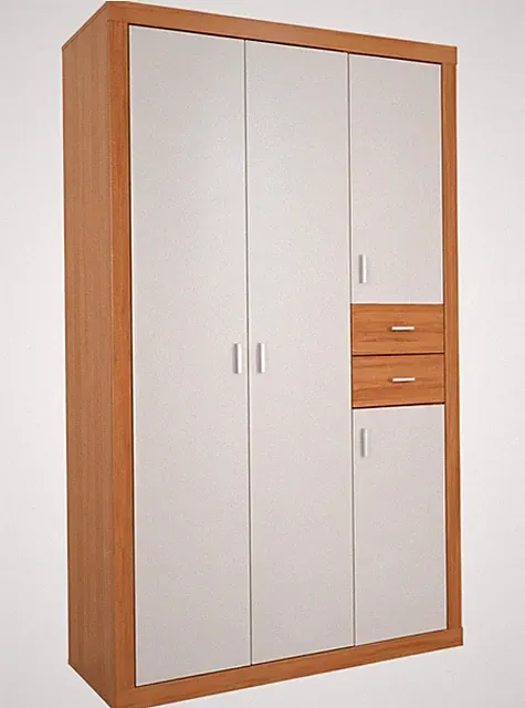 Kleiderschrank Wäscheschrank Kinderzimmer 2 Schubladen weiß, 135x203x54 cm