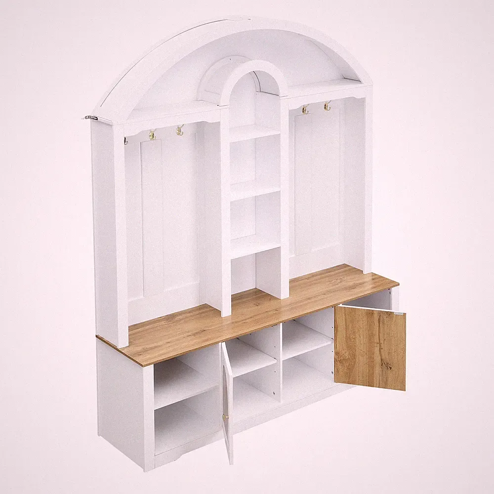 Kleiderschrank Weiß 150x40x195 cm MDF LED USB SONNENH