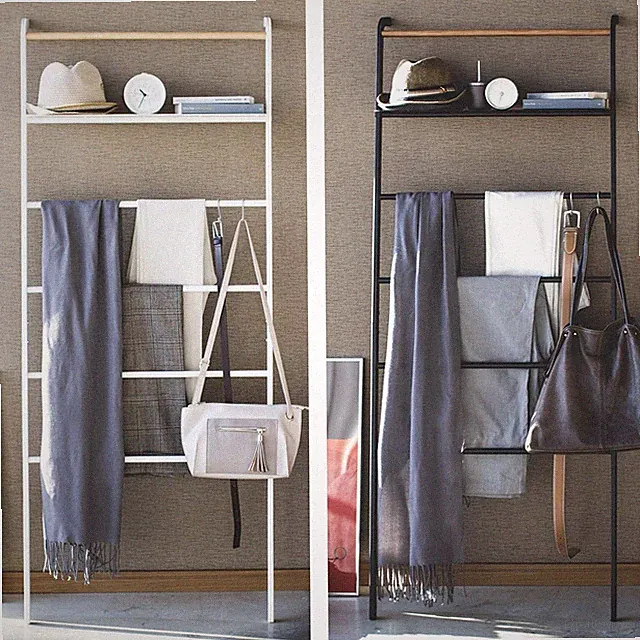 Kleiderständer Garderobenständer mit Regal zum Anlehnen minimalistisch YAMAZAKI