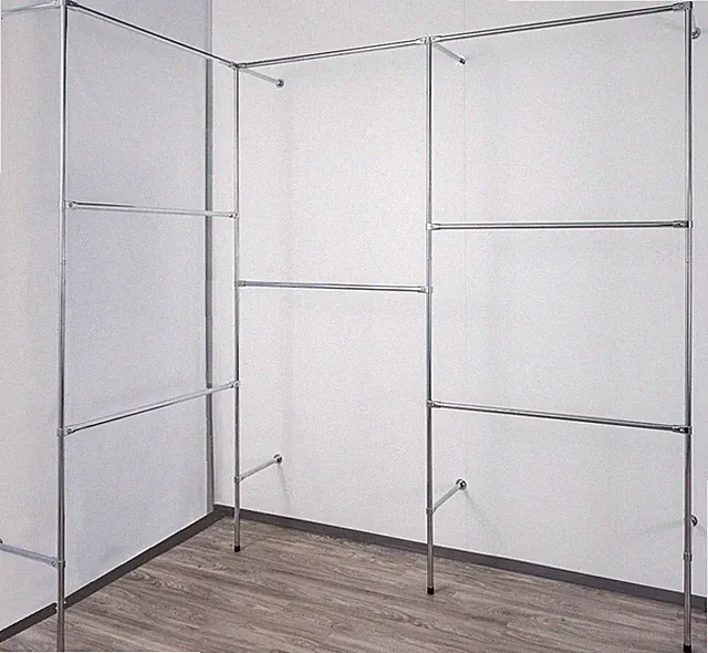 Kleiderständer Wandregal Kleiderkammer Textilregal Ankleidezim Eckgarderobe W.04