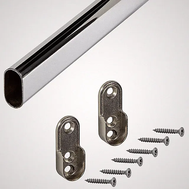 Kleiderstange chrom Schrankrohr Oval Schrankrohr Garderobenstange Ovalrohr SET