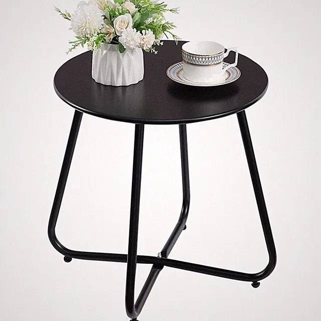 Klein und praktisch: Outdoor Beistelltisch 40x40 cm für Terrasse - Schwarz
