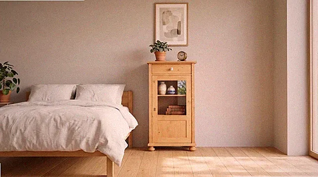 Kleine Vitrine, Glas-Schrank, Geschirrschrank im Vintage Landhaus Shabby-Chic