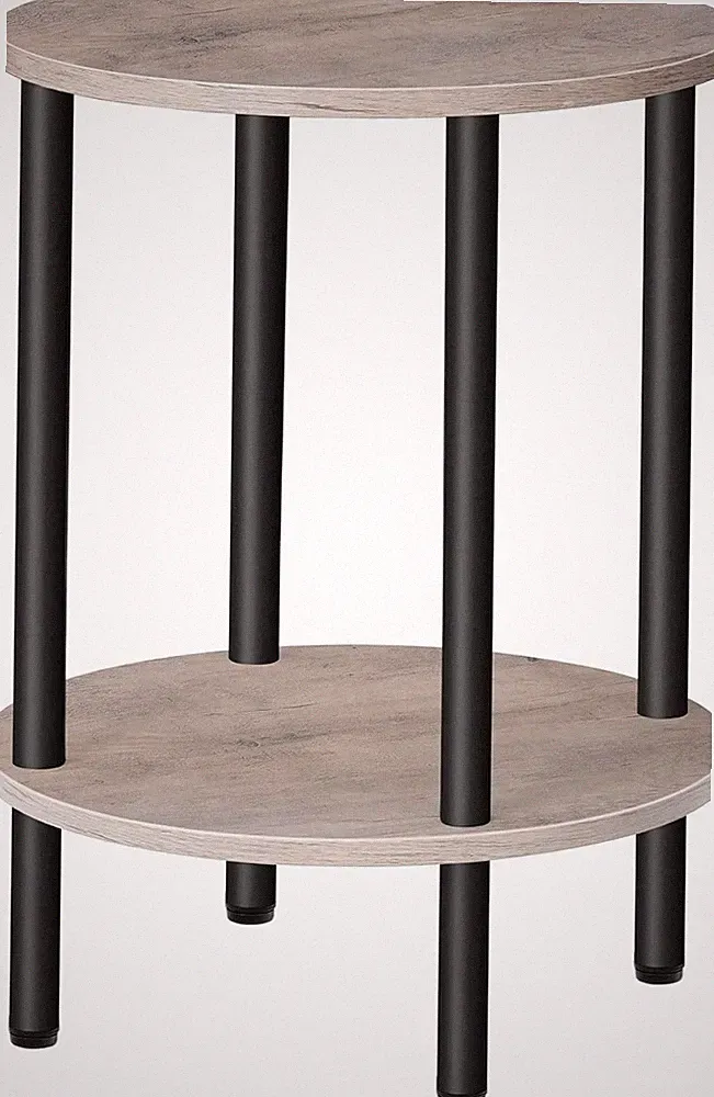 Kleiner Couchtisch, Beistelltisch, Industriestil, Greige/Schwarz, 32x32x55 cm
