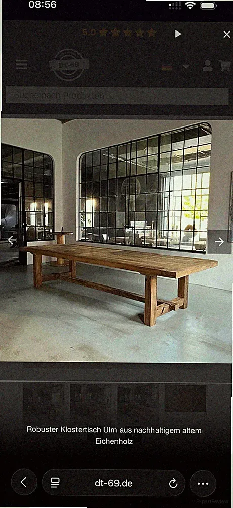 Klostertisch Esstisch Eichenholz braun rechteckig 100x100x100 robust