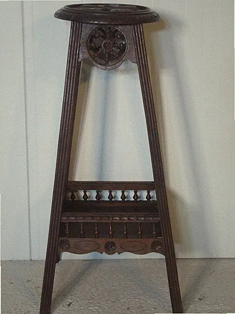 KM 575 Vintage Beistelltisch Blumensäule Eiche aus Frankreich um 1930