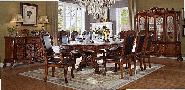 Königlicher Esstisch + 8x Stühle Komplettes Esszimmer Tisch Stuhl 9tlg. Garnitur
