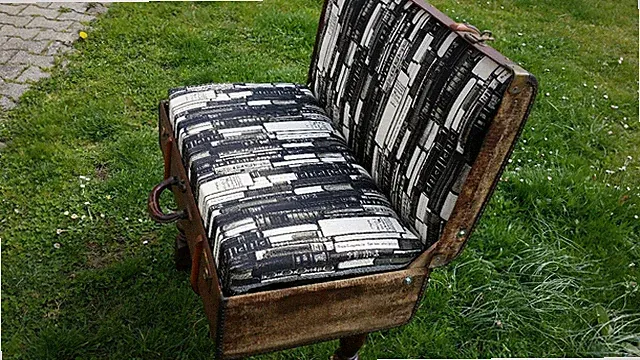 Koffersitz Vintage, Sessel Antik Deko Handmade