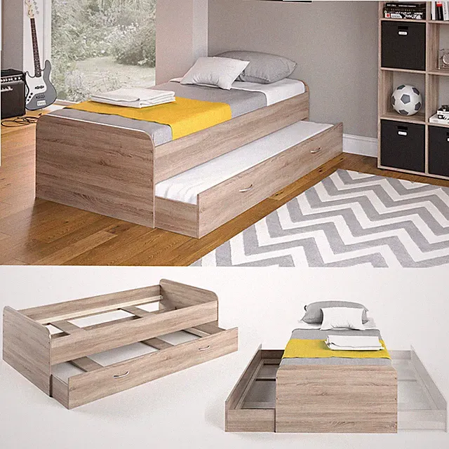 Kojenbett Jugendbett Gästeliege Funktionsbett Enzo Sonoma 90x200 Vitalispa