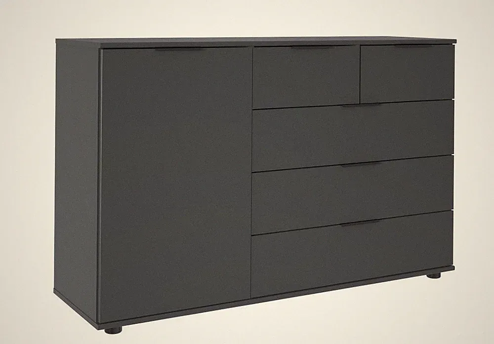 Kombi-Kommode ca. 130x83x41 cm Graphit / Schwarz