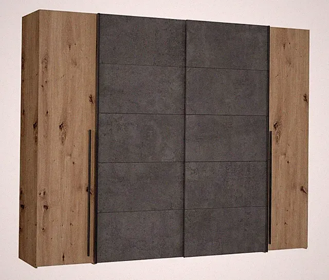 Kombi-Schrank 4-trg NARAGO von Forte Artisan / Beton dunkelgrau Schrank