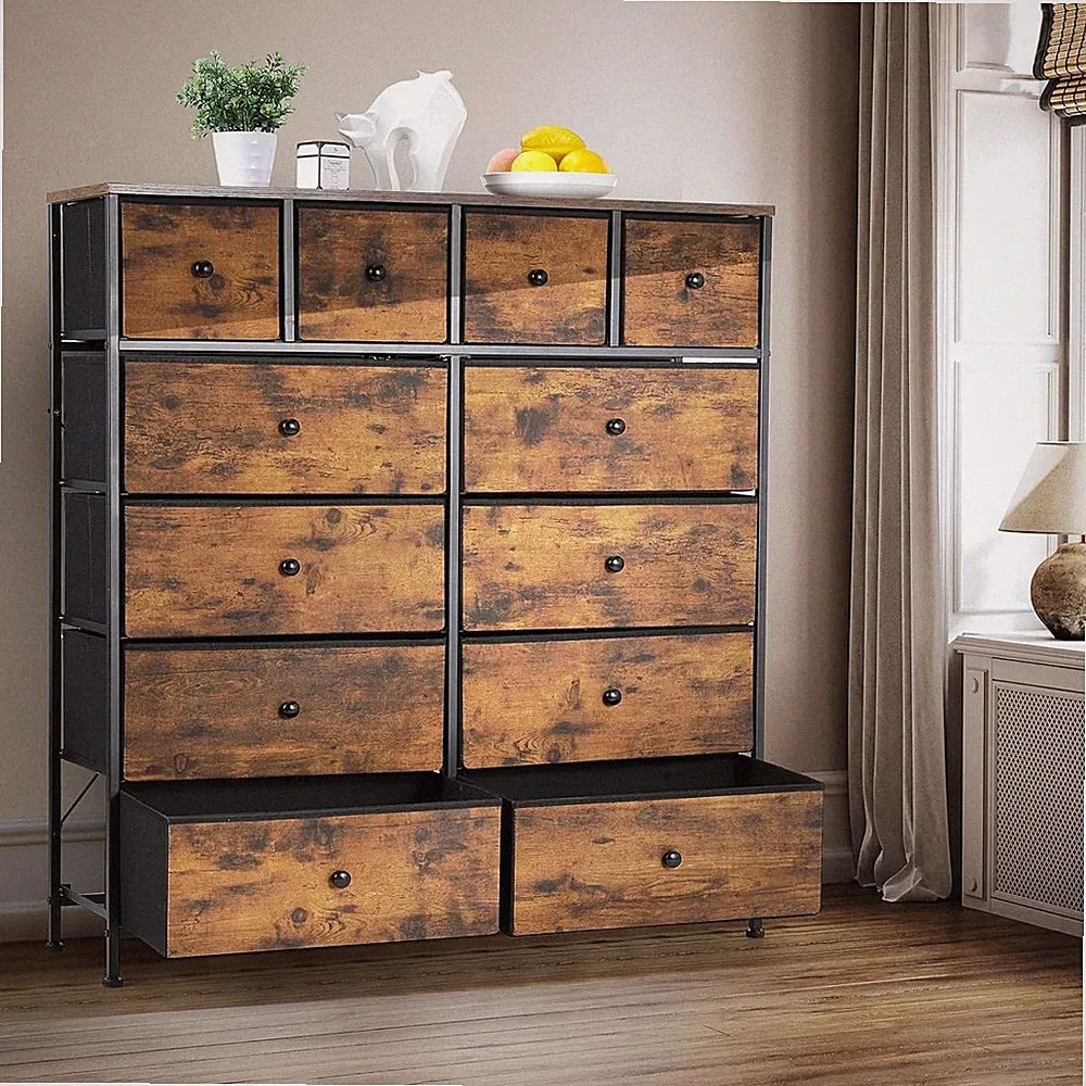Kommode 12 Schubladen Sideboard Schubladenschrank Kleiderschrank Metallrahmen DE