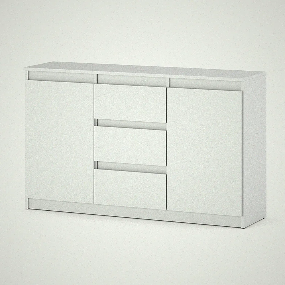 Kommode 120 cm mit 3 Schubladen und 2 Türen – Sideboard grifflos – AZTeam