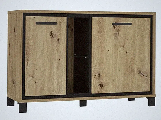 Kommode 120 cm TRONDHEIM TDHK232L Wohnzimmerschrank Schrank 2 Türiger