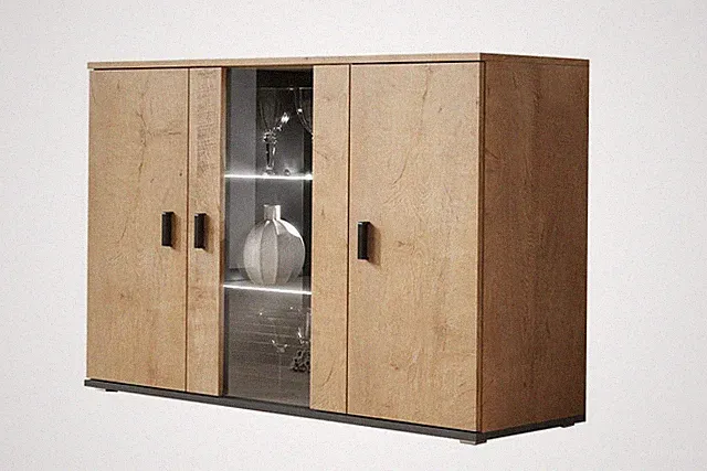 Kommode 120 x 80 x 41 cm SOHO S7 Sideboard Wohnzimmerschrank 3 Türen Schrank