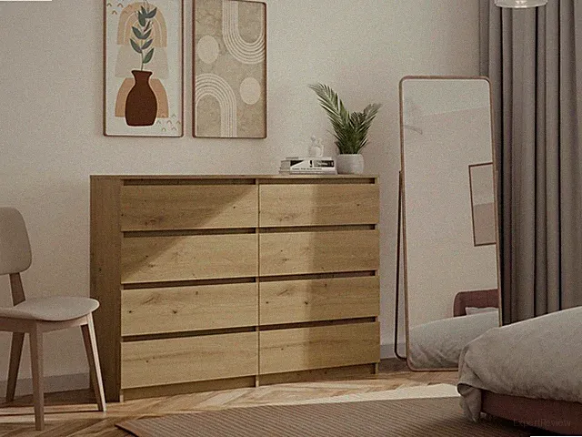 Kommode 140 cm mit 8 Schubladen | Breite Schubladenkommode | Farbe wählbar