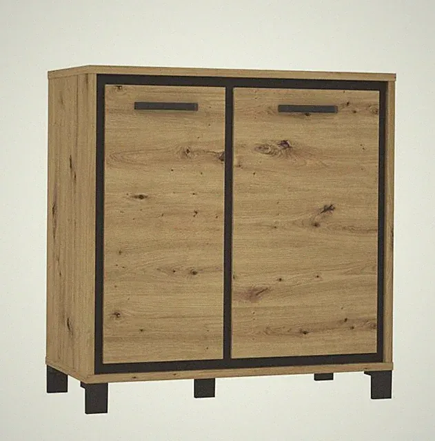 Kommode 2-trg TRONDHEIM von Forte Artisan Eiche / Schwarz Eiche