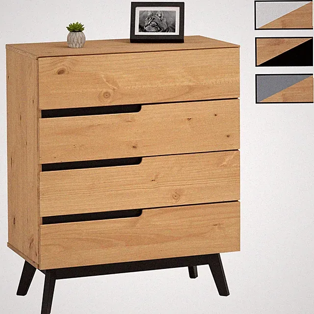 Kommode Anrichte Schubladenkommode Sideboard mit 4 Schubladen nordischer Stil